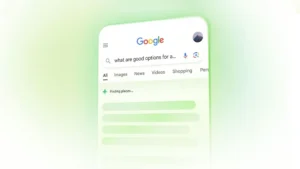 Google Search interface demonstrating an AI Overview generating an answer