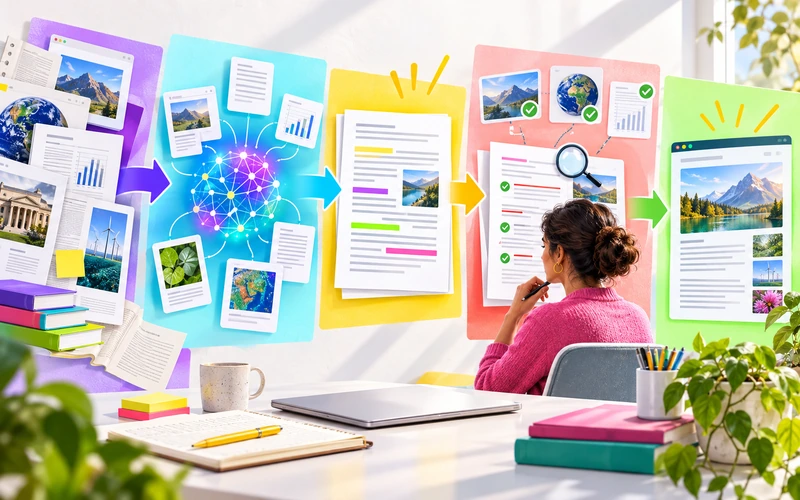 LLM-assisted research, drafting, fact-checking, and publishing workflow