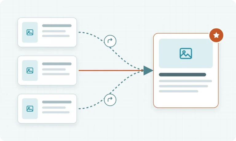 Duplicate page versions consolidating through redirects into one canonical page