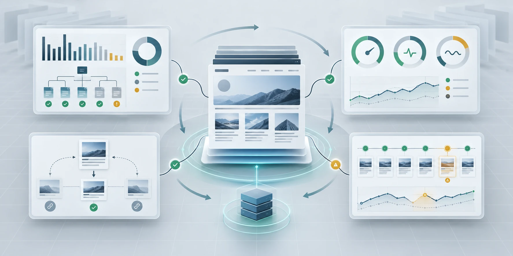 Technical SEO monitoring framework for index coverage, Core Web Vitals, canonical selection, and template regressions